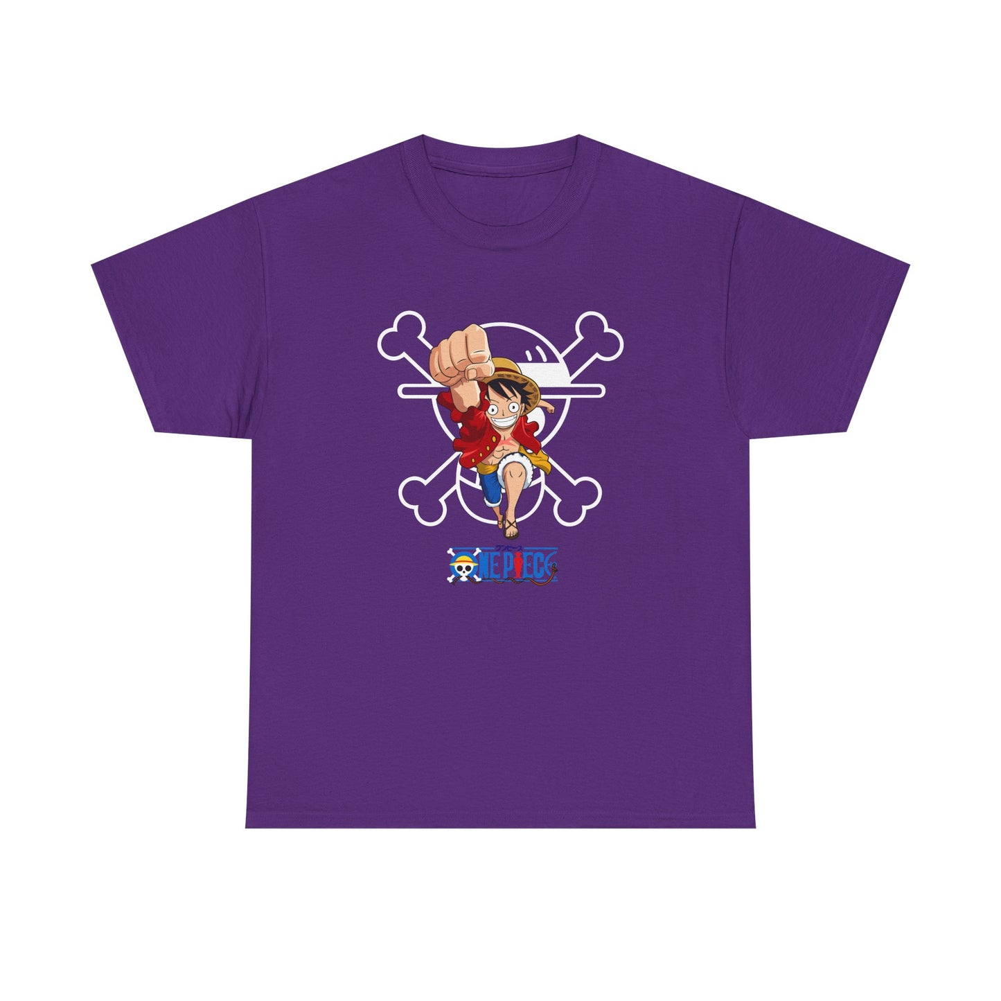 Anime Unisex Heavy Cotton Tee - One Piece T-shirt Pirate Theme - CreativeRino