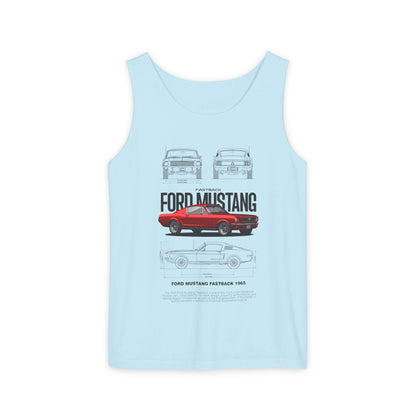 Ford Mustang Fastback 1965 Unisex Tank Top – Classic Car Lover Gift - CreativeRino