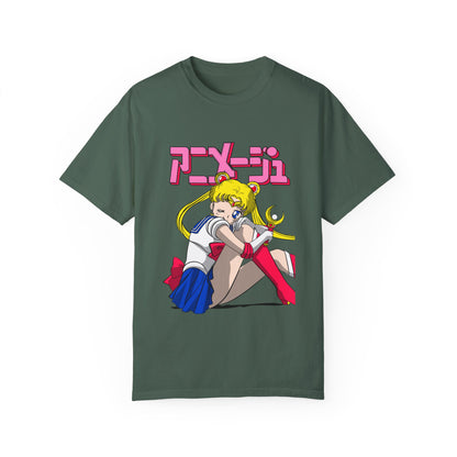 Sailor Moon Unisex Garment-Dyed T-shirt - Retro Anime Tee - CreativeRino