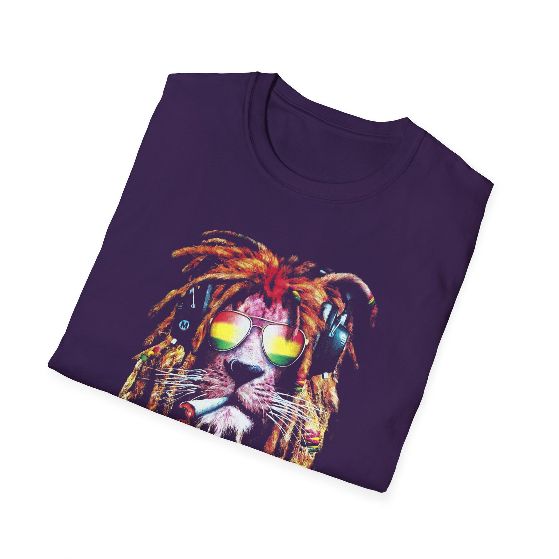 Iron Lion Zion Vibes Unisex Softstyle T-Shirt - Cool Graphic Tee for Music Lovers - CreativeRino