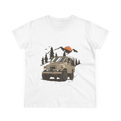 Adventure Ready Women's Cotton Tee - Off-Road Vehicle Graphic - CreativeRino