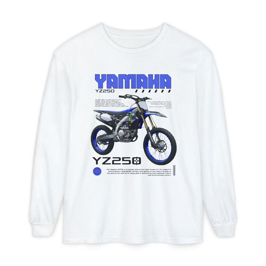 Yamaha YZ250 Long Sleeve Tee - Perfect T-shirt Gift for Motorcycle Enthusiasts - CreativeRino