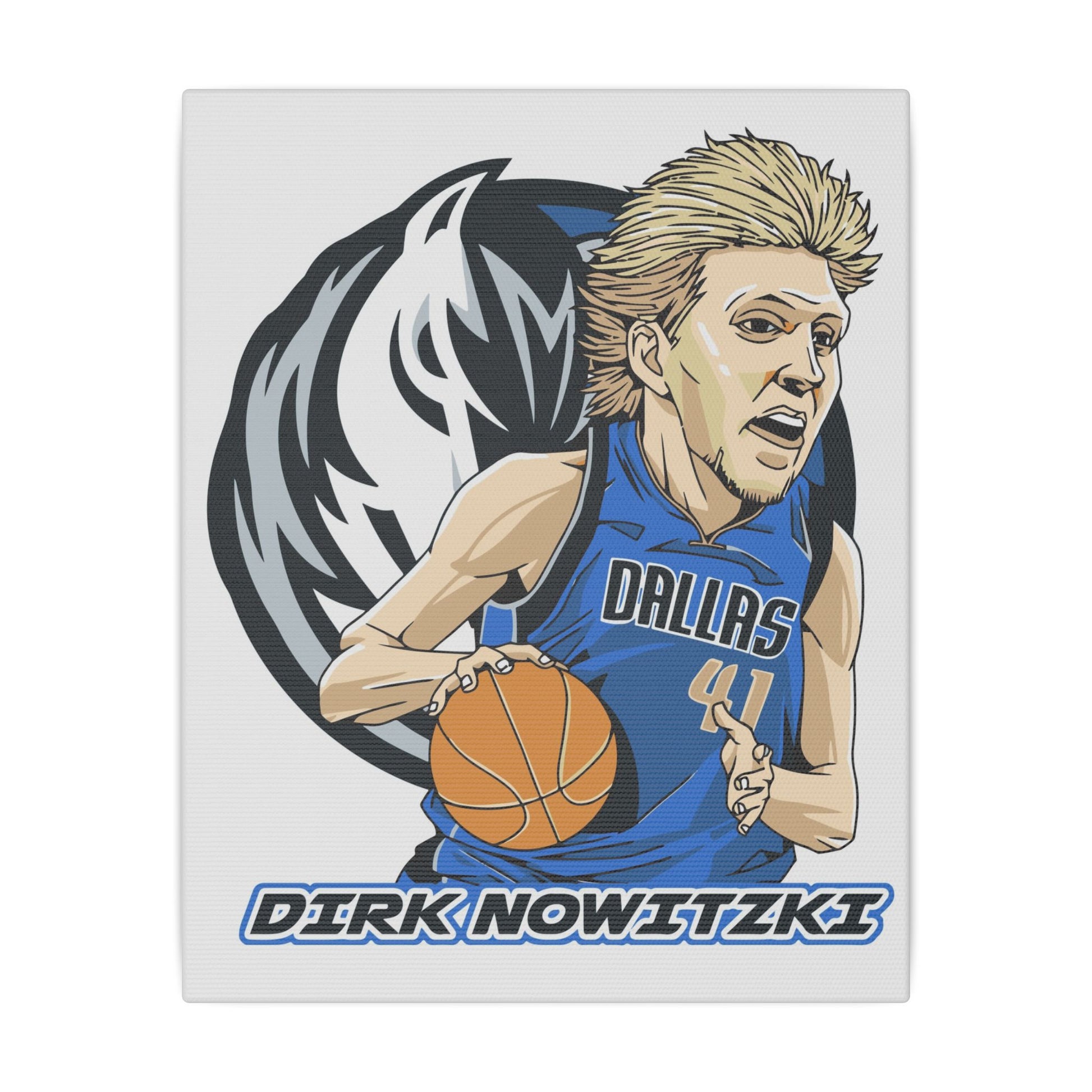 Dirk Nowitzki Basketball Canvas Art - Stretched Matte Print for Sports Fans - CreativeRino