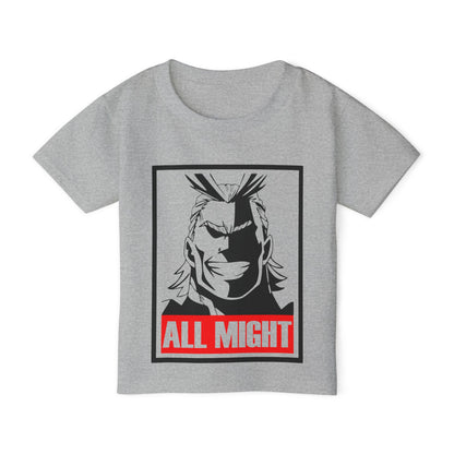 All Might Anime Toddler Tee- Durable Cotton My Hero Academia T-shirt for Young Fans - CreativeRino