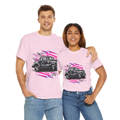 Retro Car Unisex Heavy Cotton Tee - Stylish Graphic T-shirt for Auto Enthusiasts - CreativeRino