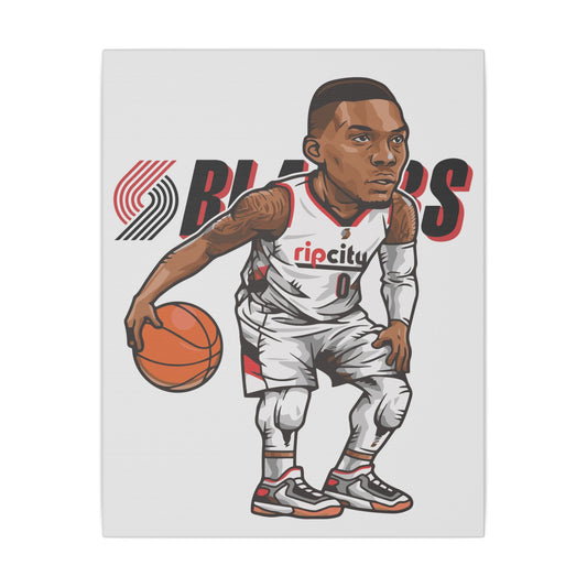 Damian Lillard Basketball Canvas Art - Animated Sports Decor for Fans - CreativeRino