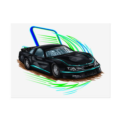 Racing Car Rolled Poster - High-Speed Car Art for Car Enthusiasts and Collectors - CreativeRino