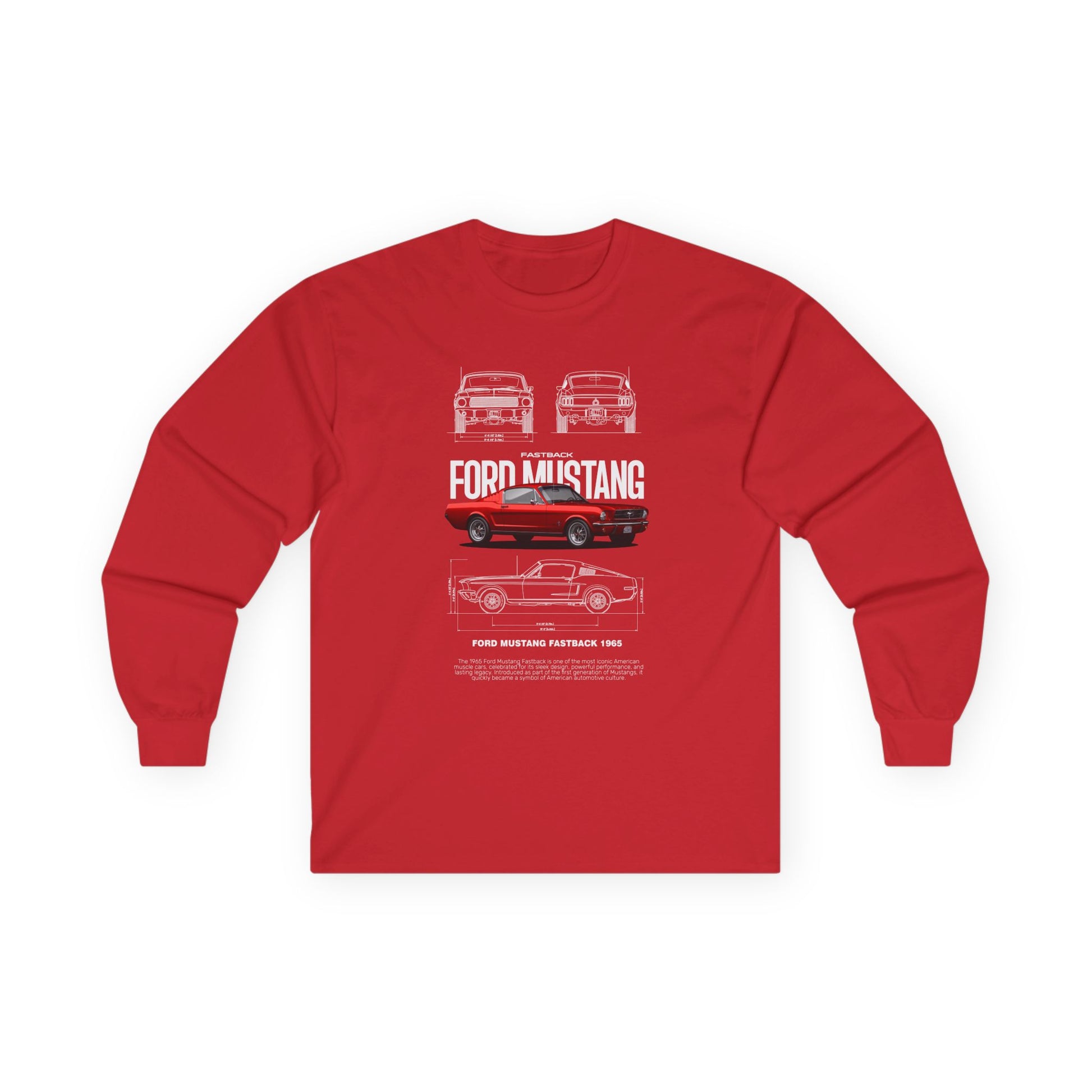 Ford Mustang Retro Long Sleeve T-shirt for Car Enthusiasts - CreativeRino