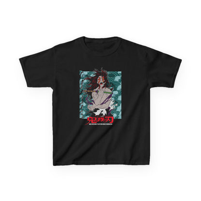 Anime-Inspired Kids Heavy Cotton Tee - Demon Slayer T-shirt - CreativeRino
