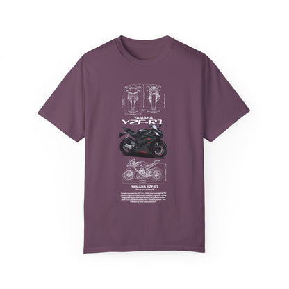 Yamaha YZF-R1 Unisex Garment-Dyed T-Shirt - Perfect for Motorcycle Lovers - CreativeRino