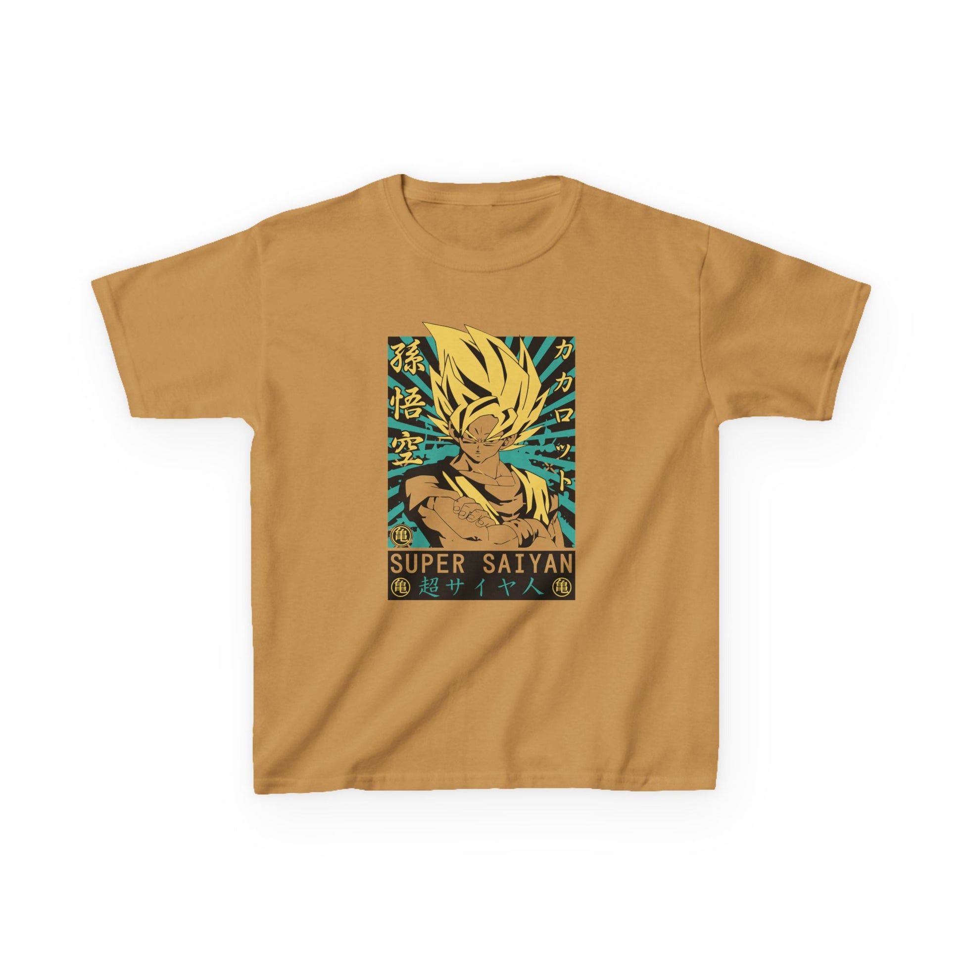 Super Saiyan Kids Heavy Cotton Tee - Fun Anime T-Shirt for Young Fans - CreativeRino