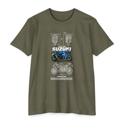 Suzuki GSX-R 1000 Motorcycle Graphic Tee - Unisex CVC Jersey T-shirt for Riders - CreativeRino