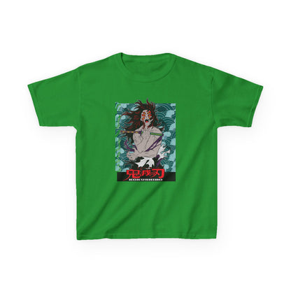 Anime-Inspired Kids Heavy Cotton Tee - Demon Slayer T-shirt - CreativeRino