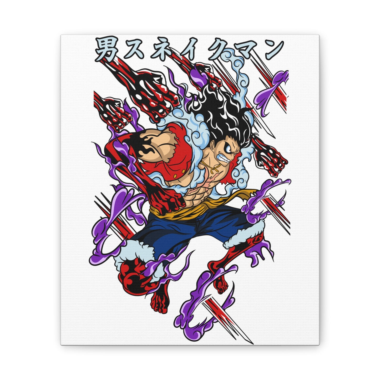 One Piece Dynamic Manga Canvas Art with Japanese Text - CreativeRino