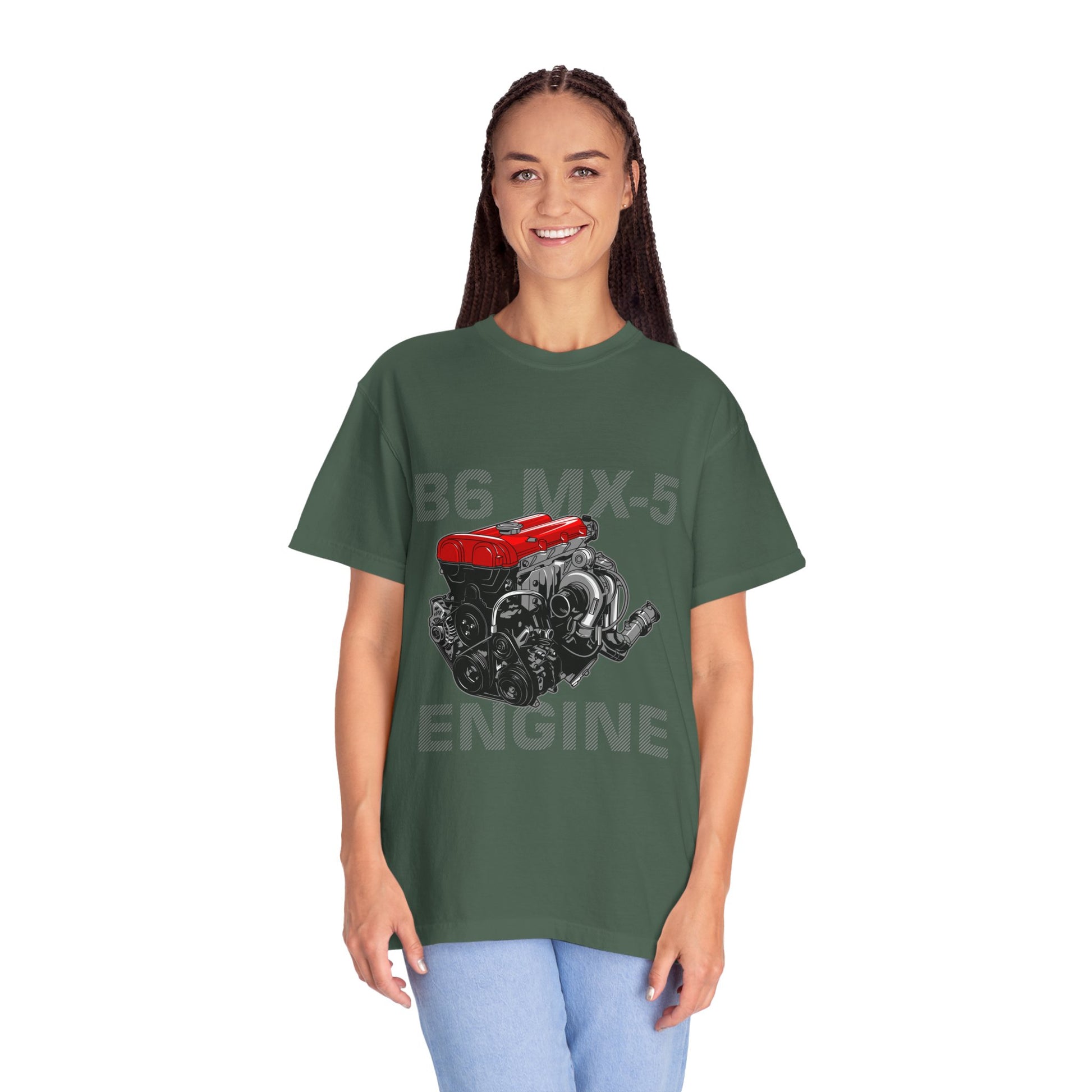 B6 MX-5 Engine Unisex Garment-Dyed T-Shirt - Perfect T-shirt for Car Enthusiasts - CreativeRino