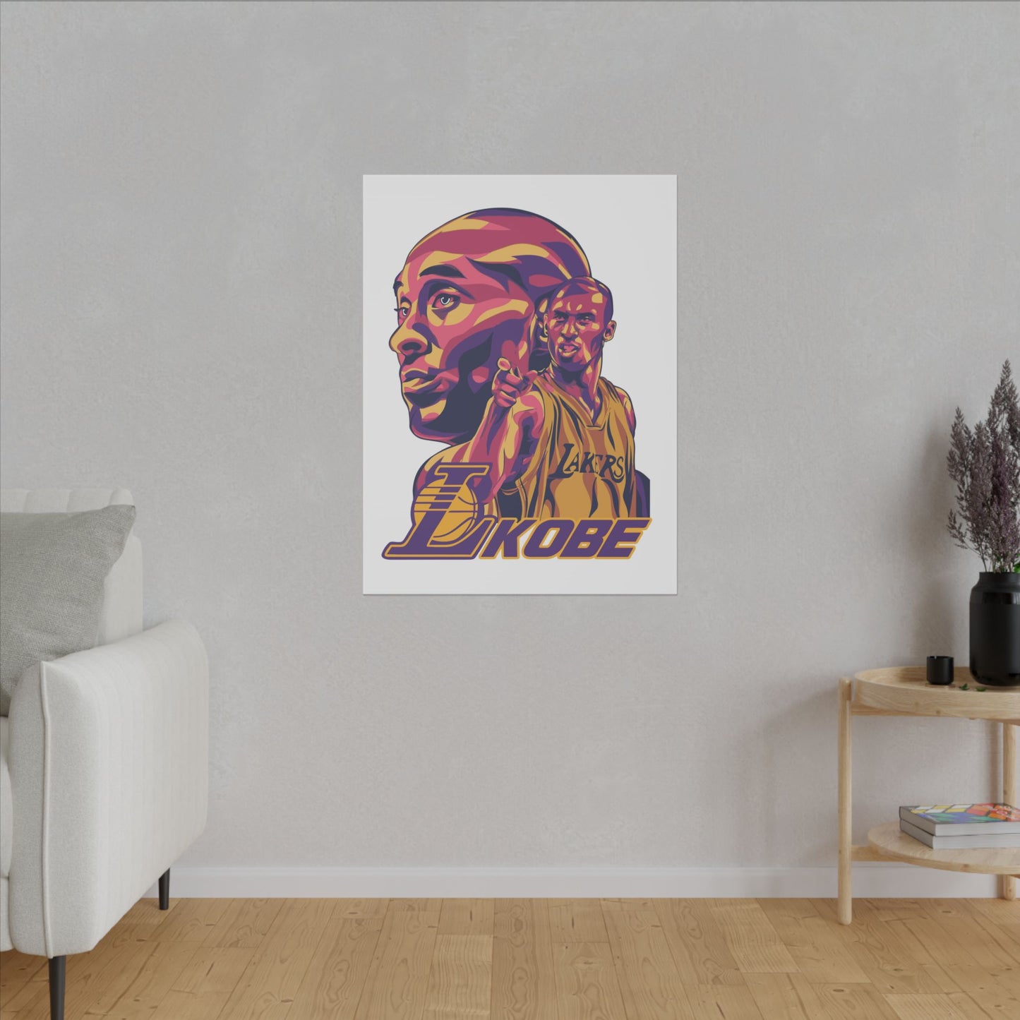 Kobe Bryant Canvas Art - Colorful Stretched Wall Decor - CreativeRino