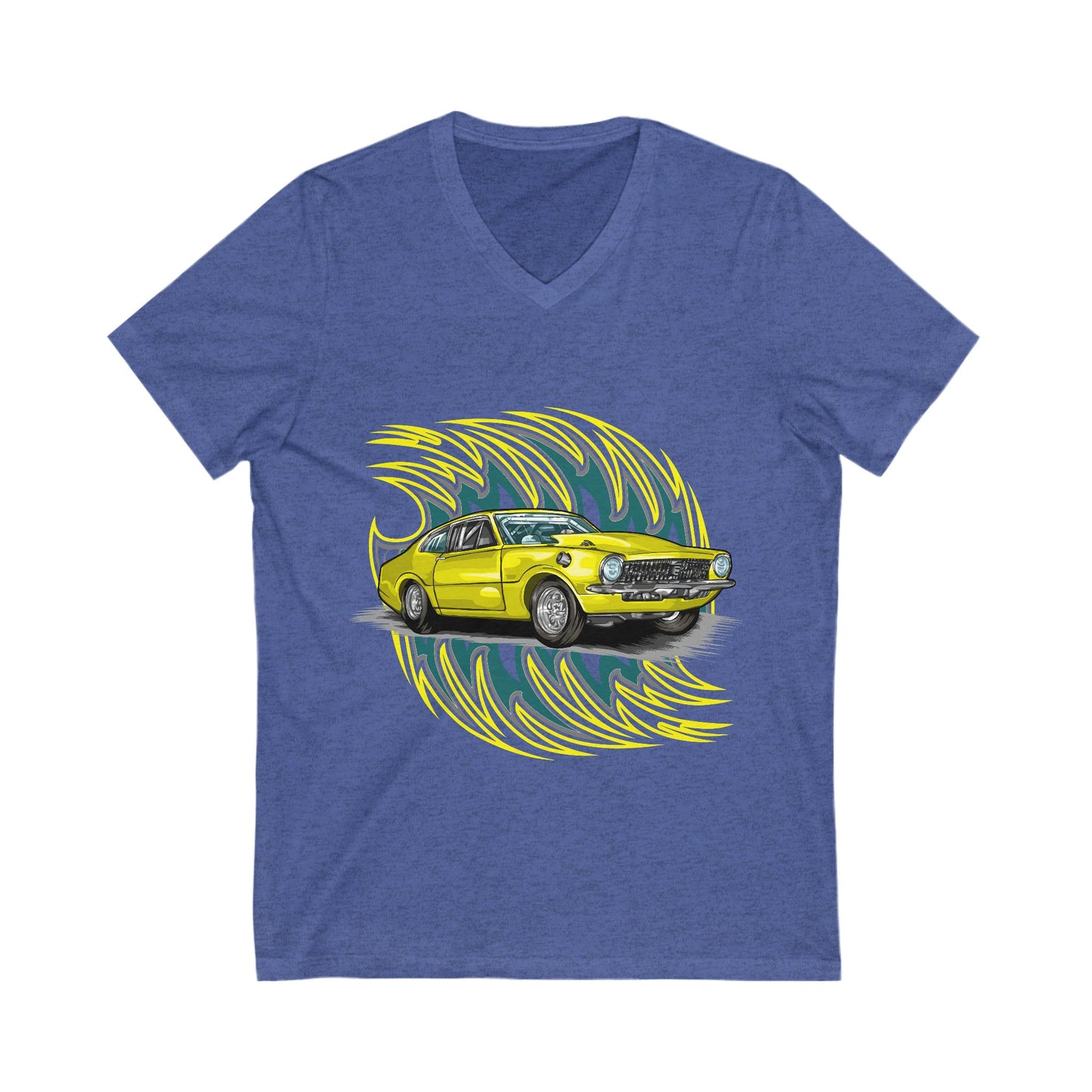 Retro Car Vibes Unisex V-Neck Tee - Perfect T-shirt for Auto Enthusiasts - CreativeRino