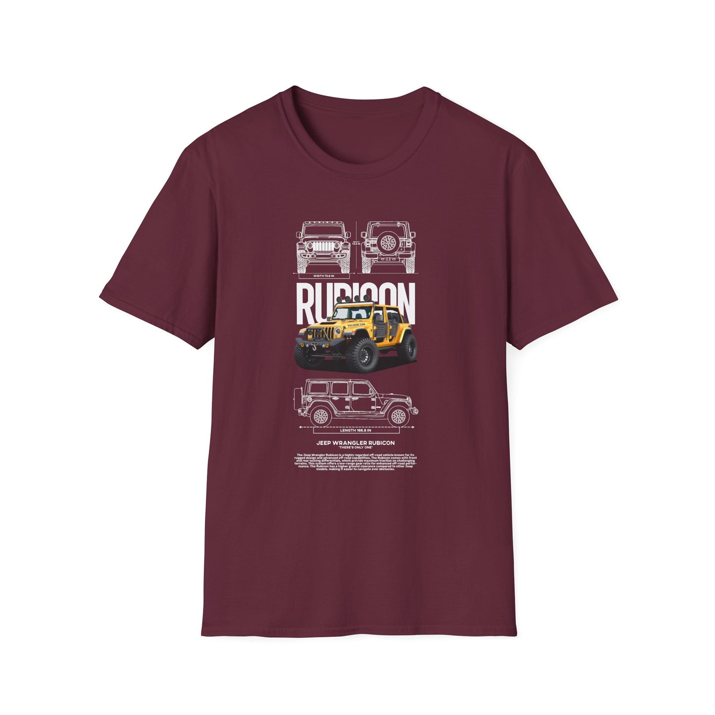 Rubicon Awaits Unisex Softstyle T-Shirt - Off-Road Vehicle Design - CreativeRino