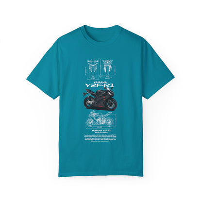 Yamaha YZF-R1 Unisex Garment-Dyed T-Shirt - Perfect for Motorcycle Lovers - CreativeRino