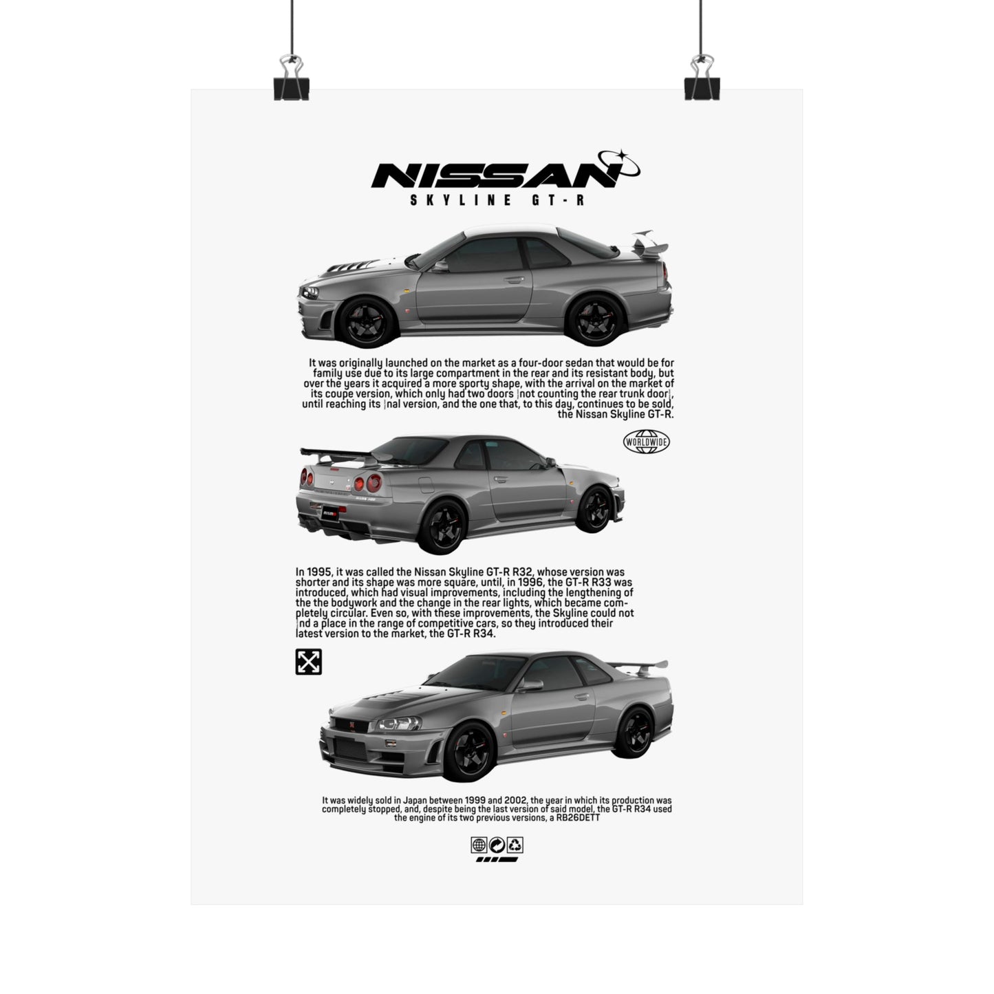 Nissan Skyline GT-R Vertical Poster - Automotive Art for Car Enthusiasts - CreativeRino
