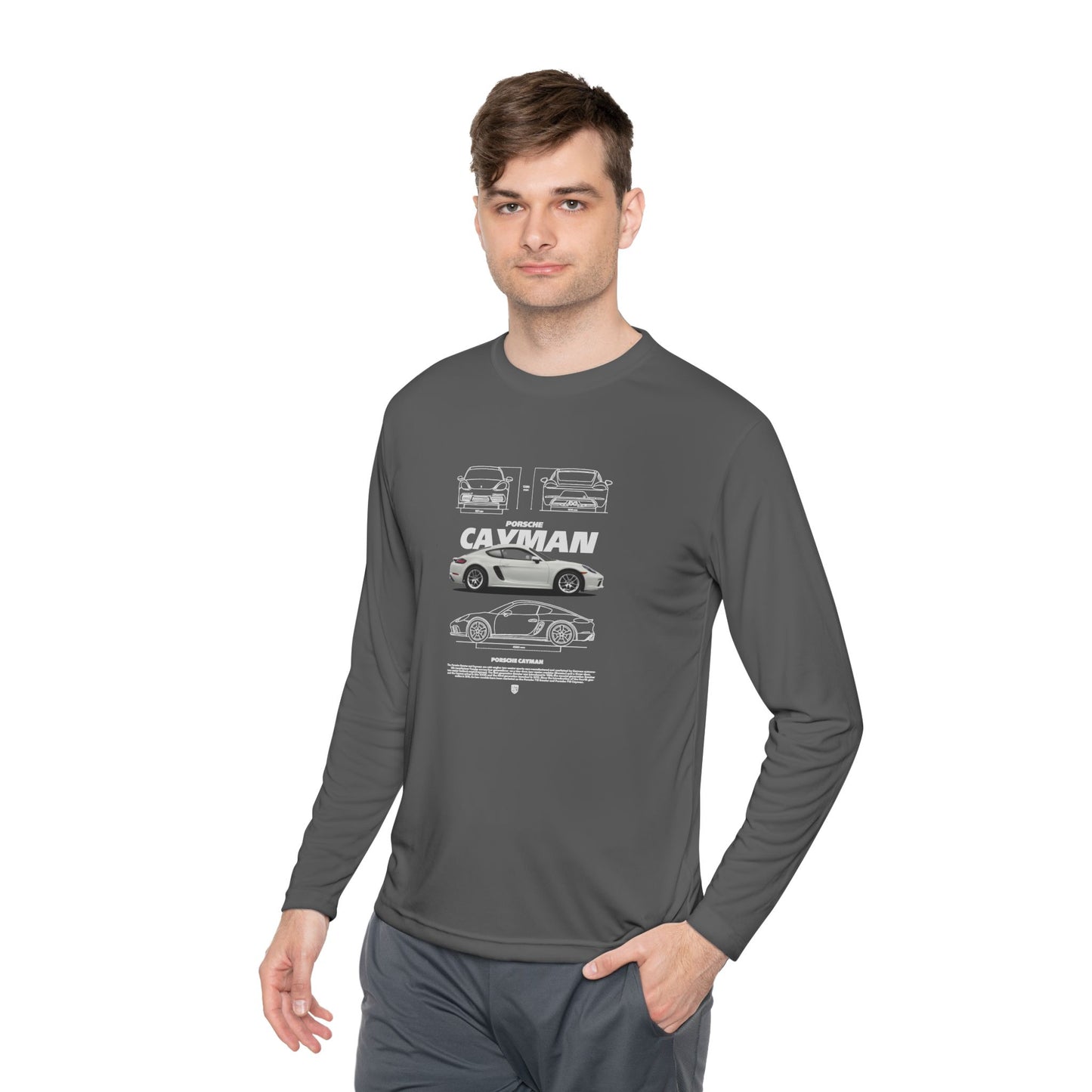 Porsche Cayman Unisex Lightweight Long Sleeve Tee - Car Graphic T-shirt - CreativeRino