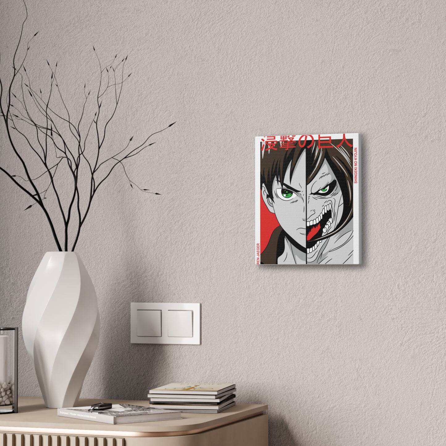 Anime-Inspired Canvas Art: Eren Yeager from Attack on Titan - CreativeRino