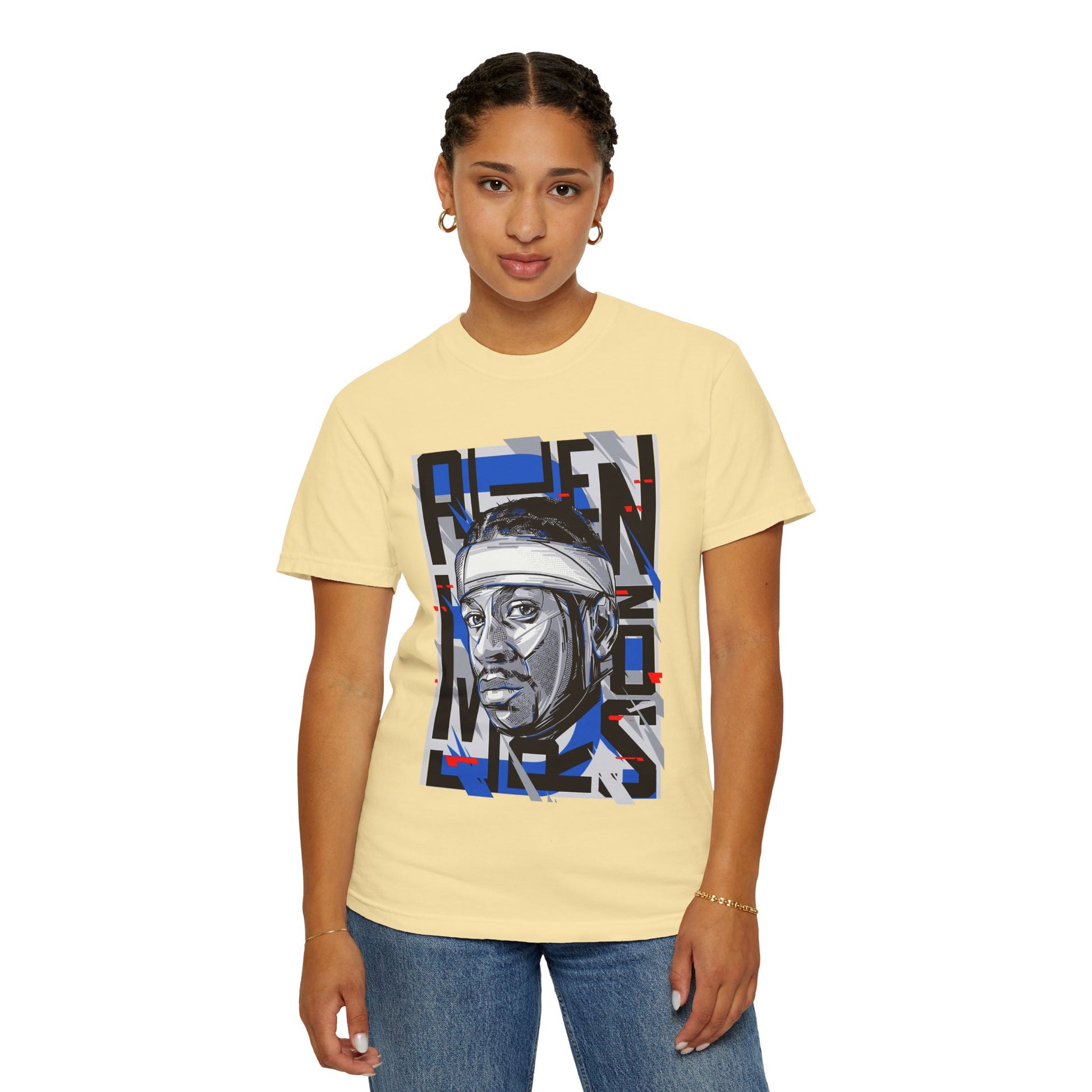 Allen Iverson Unisex Garment-Dyed T-shirt with Graphic Design | Perfect Tee for Sports Fans & Streetwear Enthusiasts - CreativeRino