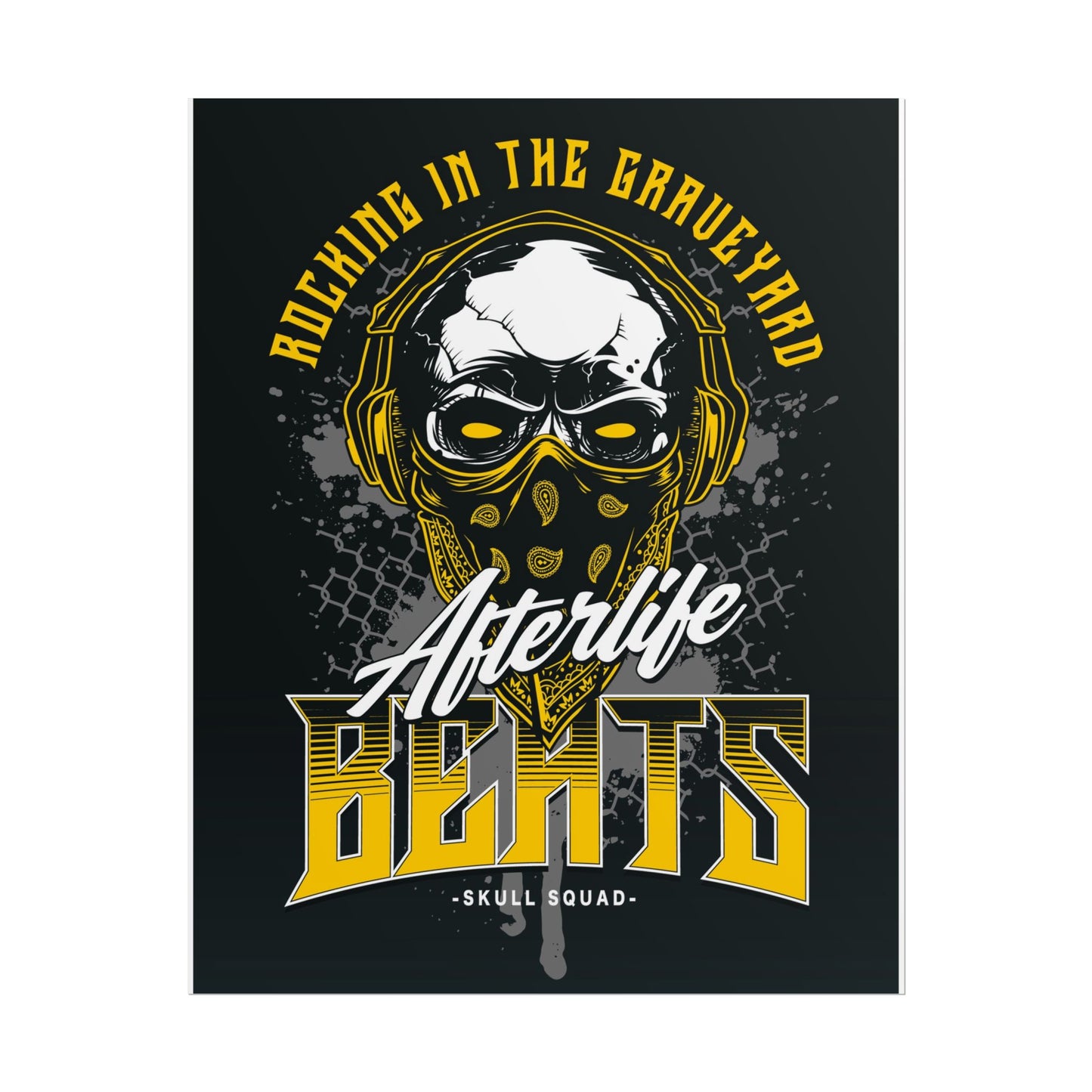 Cool Skull Music Rolled Poster - Afterlife Beats - Perfect Poster for Music Lovers & Home Decor - CreativeRino