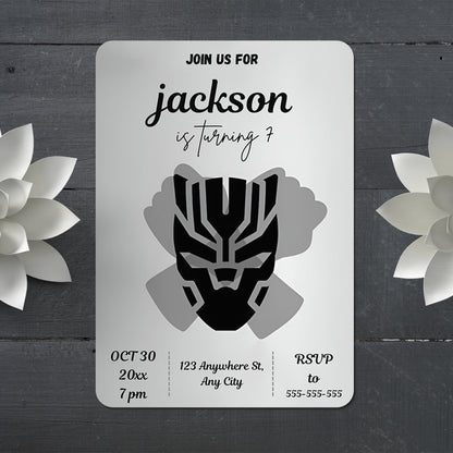 Black Panther Birthday Invitation Template - CreativeRino