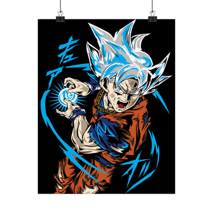 Goku Energy Burst Matte Vertical Poster | Anime Wall Art for Fans - CreativeRino