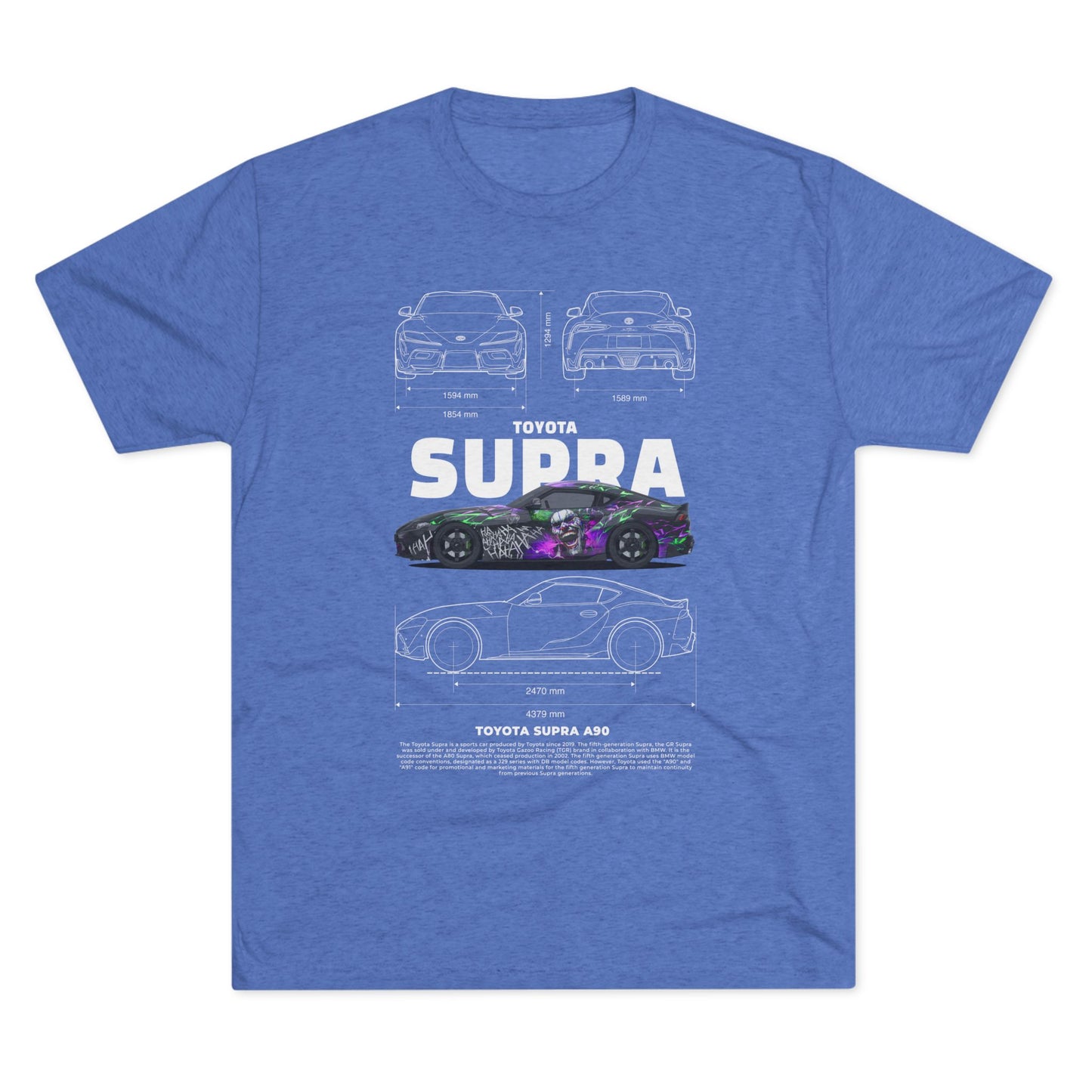 Toyota Supra A90 Tri-Blend Crew Tee - Car Lovers' Apparel - CreativeRino