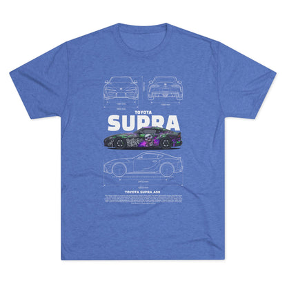 Toyota Supra A90 Tri-Blend Crew Tee - Car Lovers' Apparel - CreativeRino