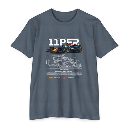 Sergio Perez F1 Racing Unisex CVC Jersey T-Shirt - | Car T-shirt - CreativeRino
