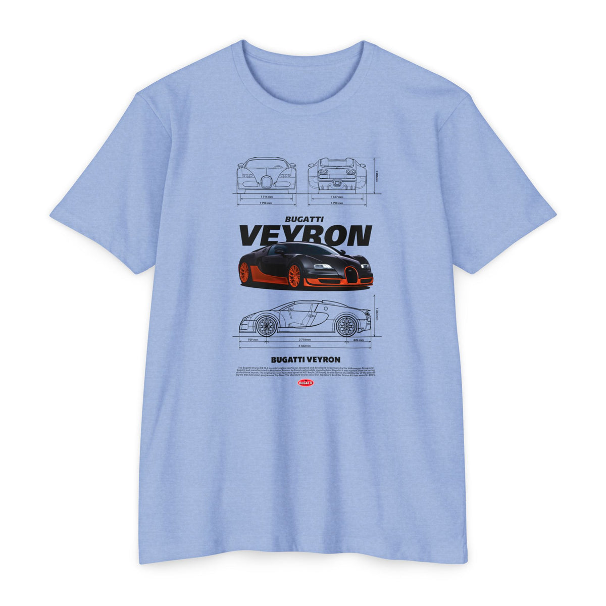 Bugatti Veyron Unisex Graphic T-Shirt - Car Enthusiast Apparel - CreativeRino