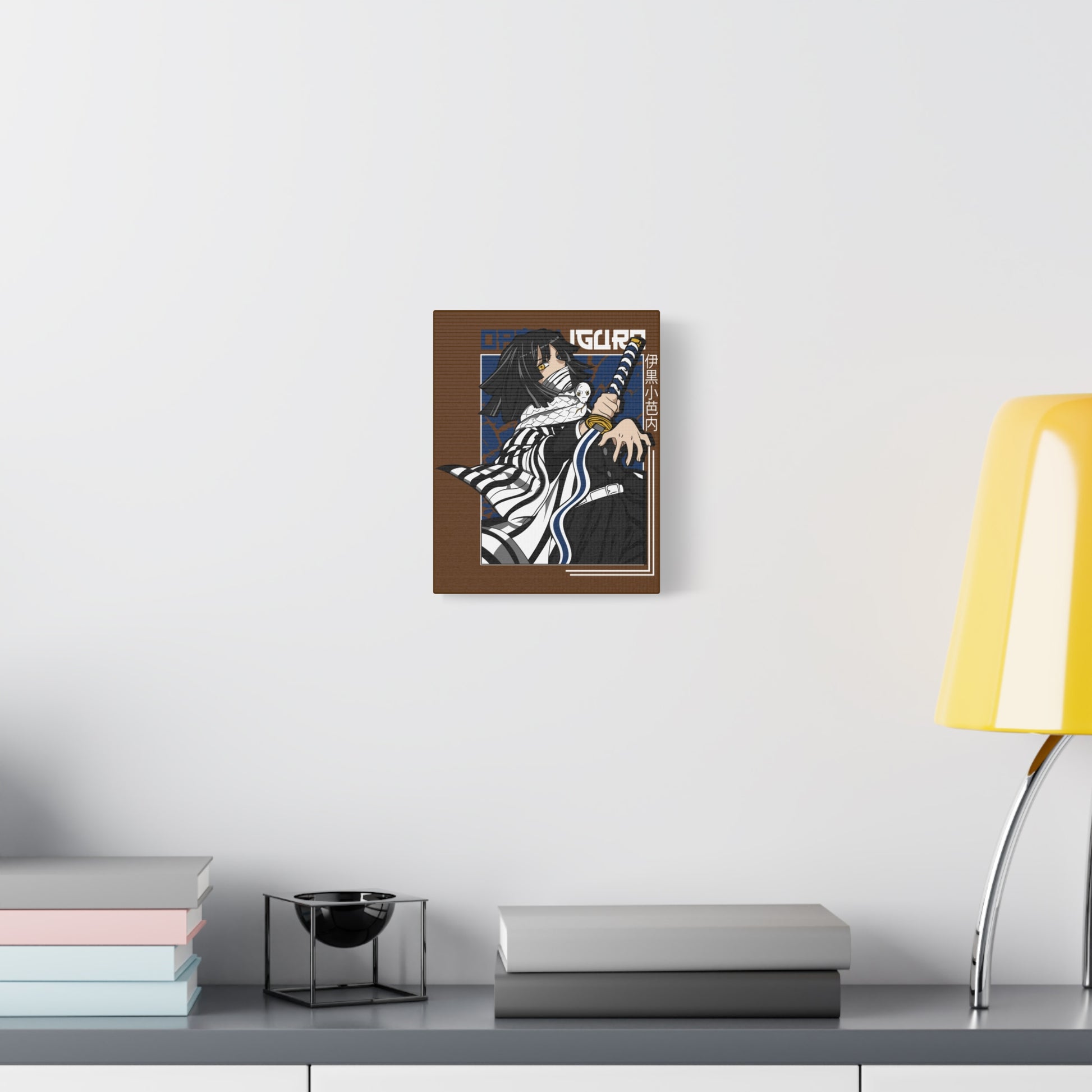 Anime-Inspired Stretched Canvas Print - Demon Slayer Dynamic Samurai Artwork for Home Decor - CreativeRino