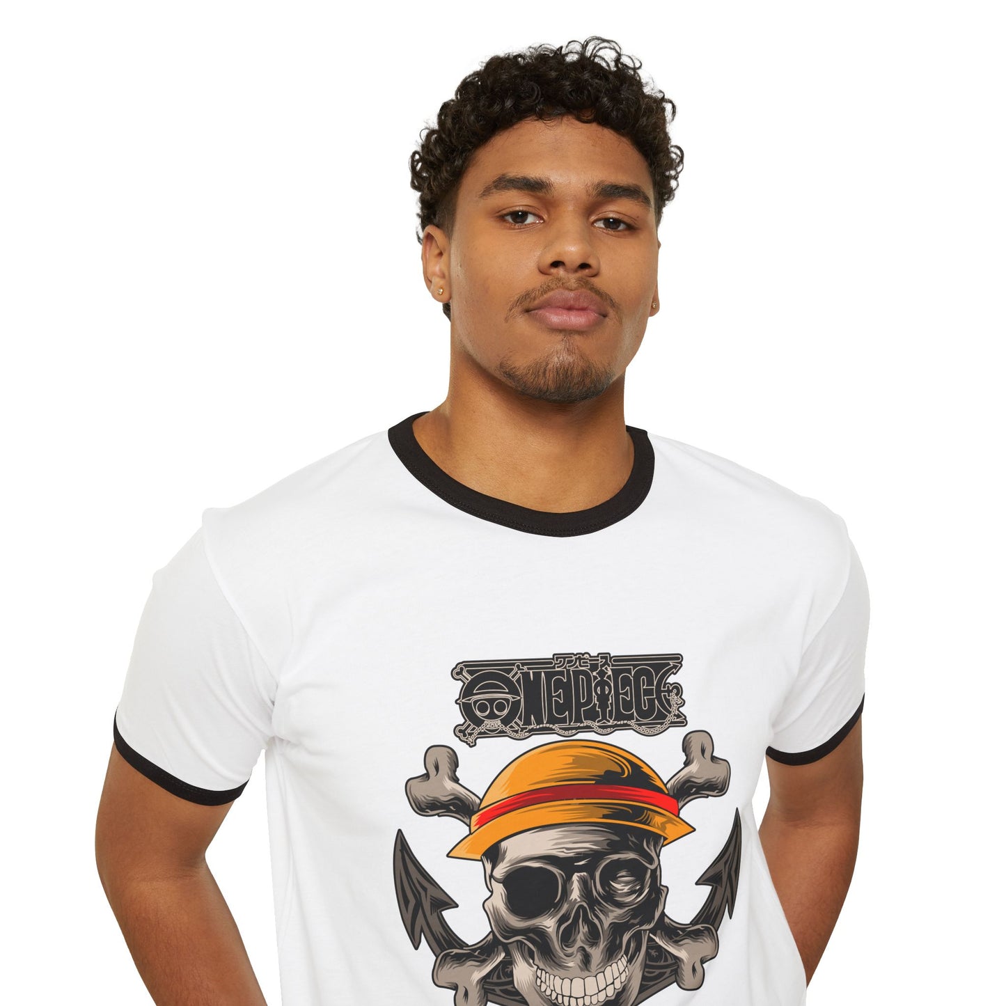 One Piece Unisex Cotton Ringer T-shirt - Anime Graphic Tee - CreativeRino