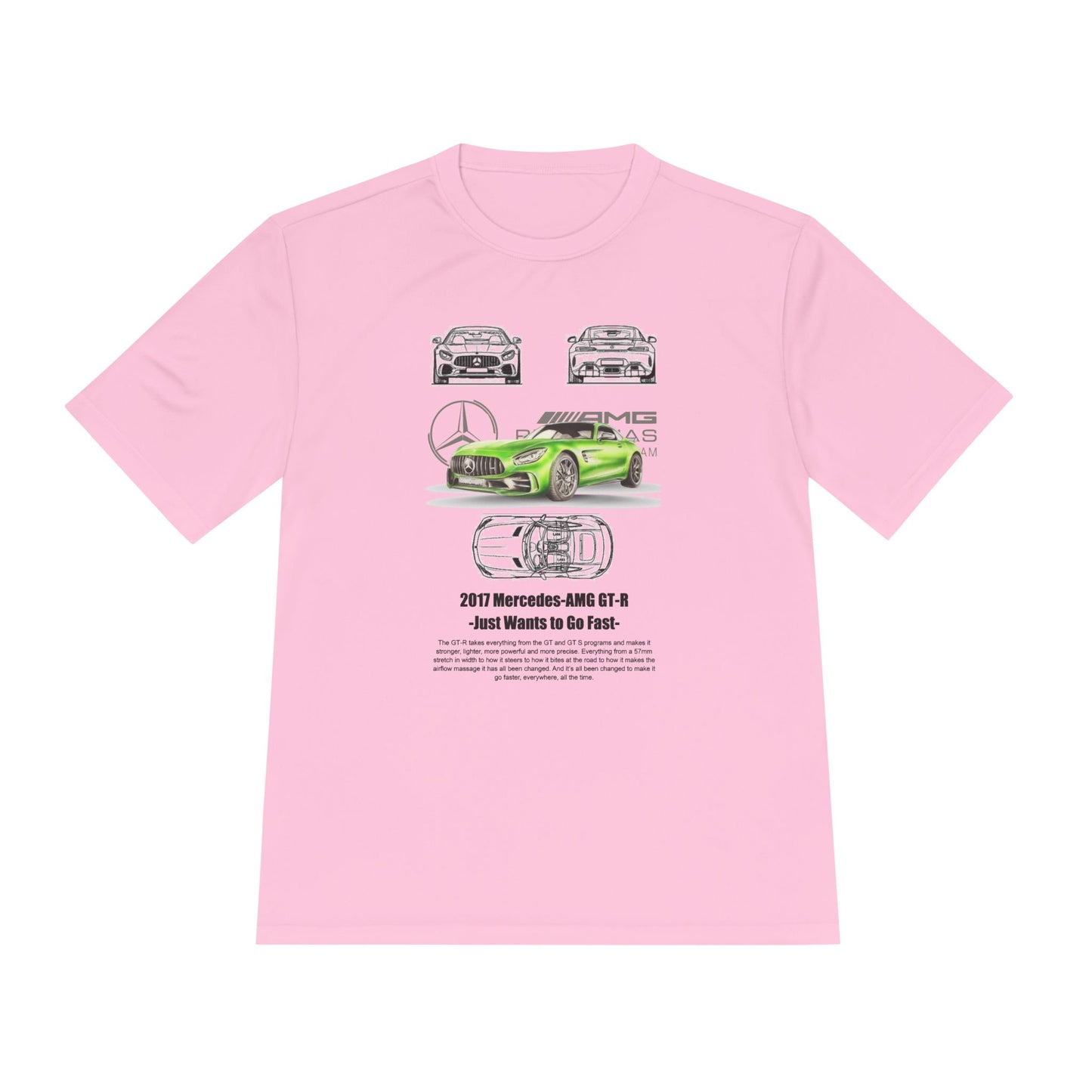 Unisex Moisture Wicking Tee - 2017 Mercedes-AMG GT-R Fast Car T-shirt Design - CreativeRino