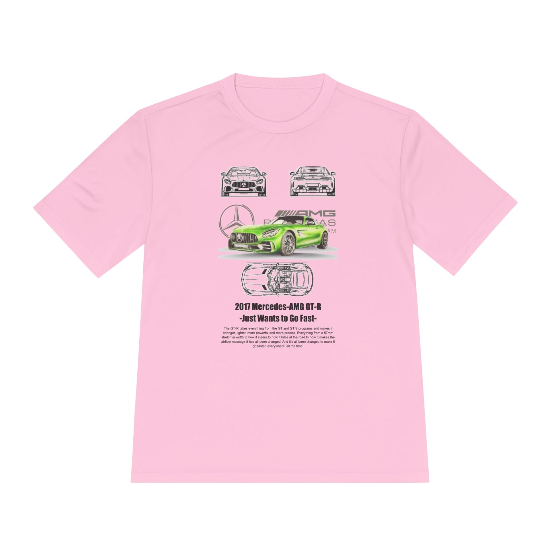 Unisex Moisture Wicking Tee - 2017 Mercedes-AMG GT-R Fast Car T-shirt Design - CreativeRino