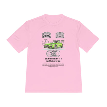 Unisex Moisture Wicking Tee - 2017 Mercedes-AMG GT-R Fast Car T-shirt Design - CreativeRino