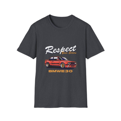 Respect Your Elders BMW E30 Unisex Softstyle T-Shirt - CreativeRino