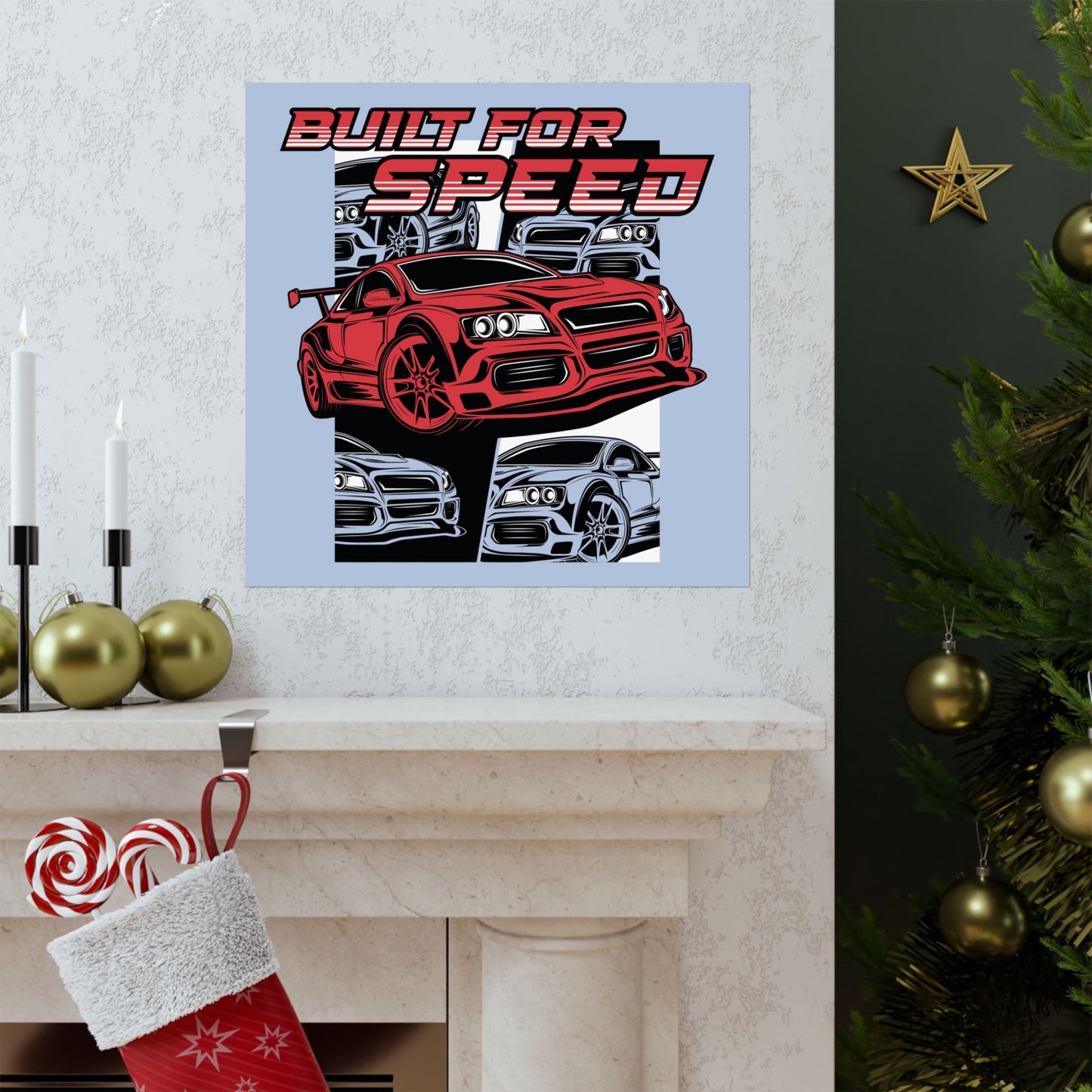 Built for Speed Matte Square Poster - Perfect Car Lover Gift - CreativeRino