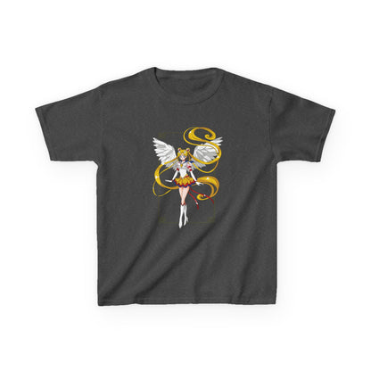 Anime Kids Heavy Cotton™ Tee - Sailor Moon Angelic Warrior T-shirt Design for Young Dreamers - CreativeRino