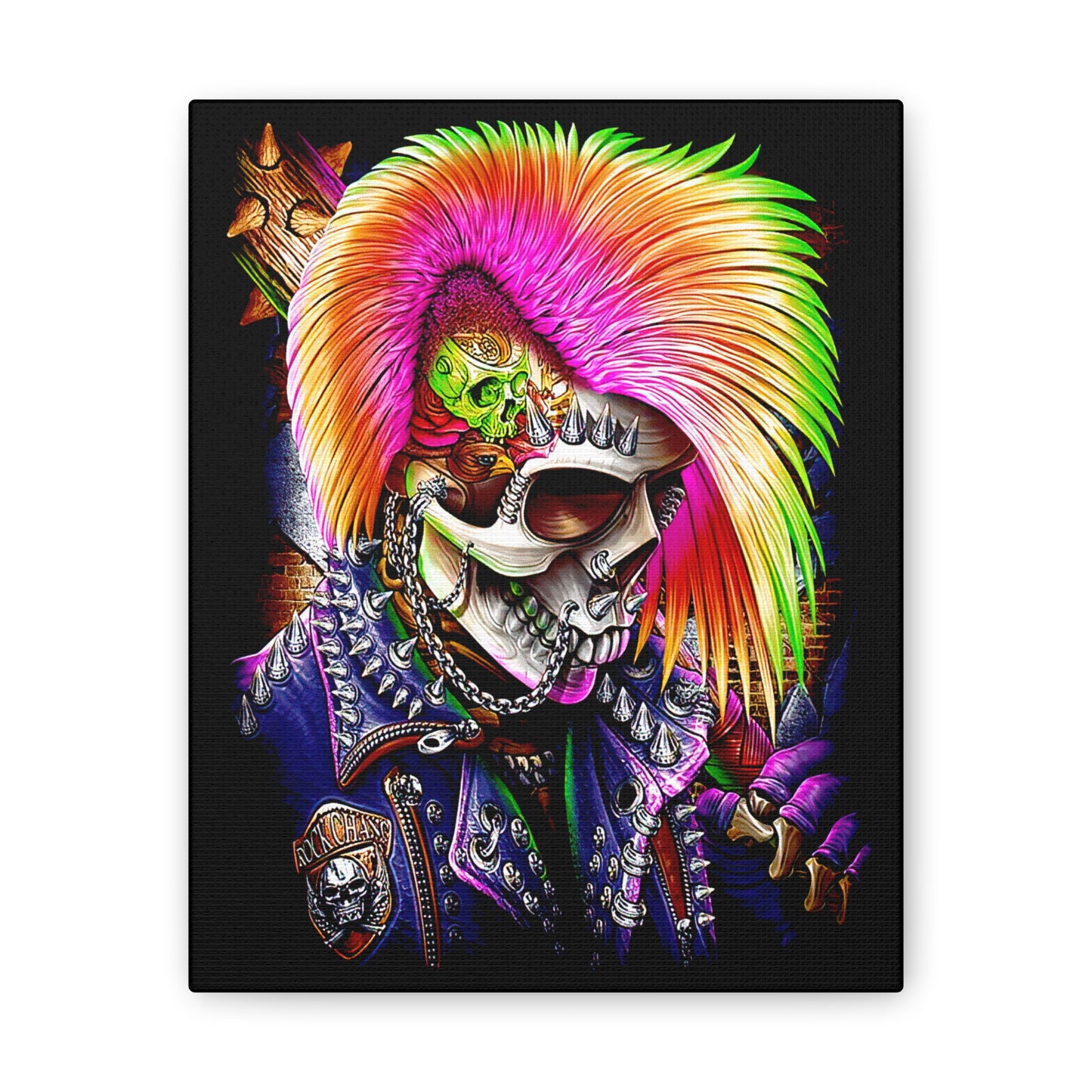 Punk Rock Skull Canvas Art - Vibrant Wall Decor for Music Lovers - CreativeRino