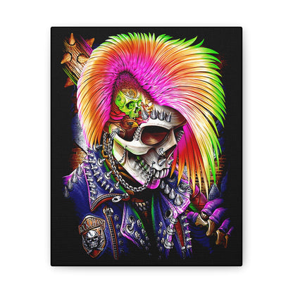 Punk Rock Skull Canvas Art - Vibrant Wall Decor for Music Lovers - CreativeRino
