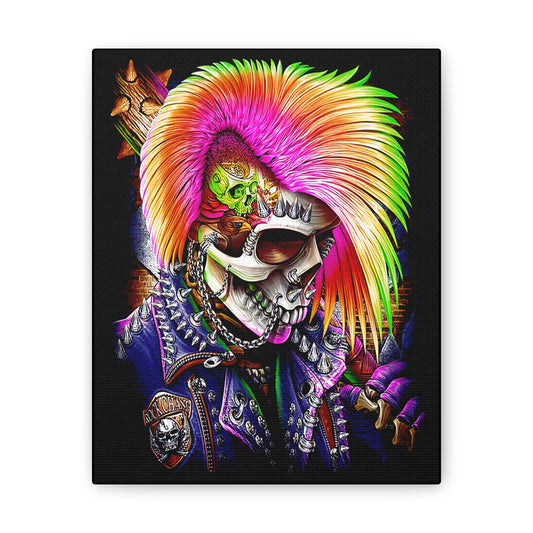 Punk Rock Skull Canvas Art - Vibrant Wall Decor for Music Lovers - CreativeRino