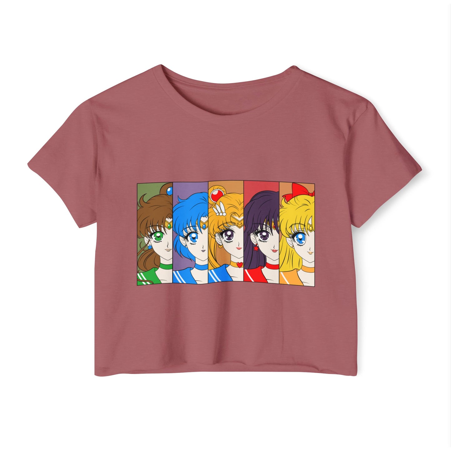 Sailor Moon Women Festival Crop Top - Retro Anime Character Design - CreativeRino