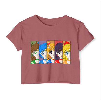 Sailor Moon Women Festival Crop Top - Retro Anime Character Design - CreativeRino