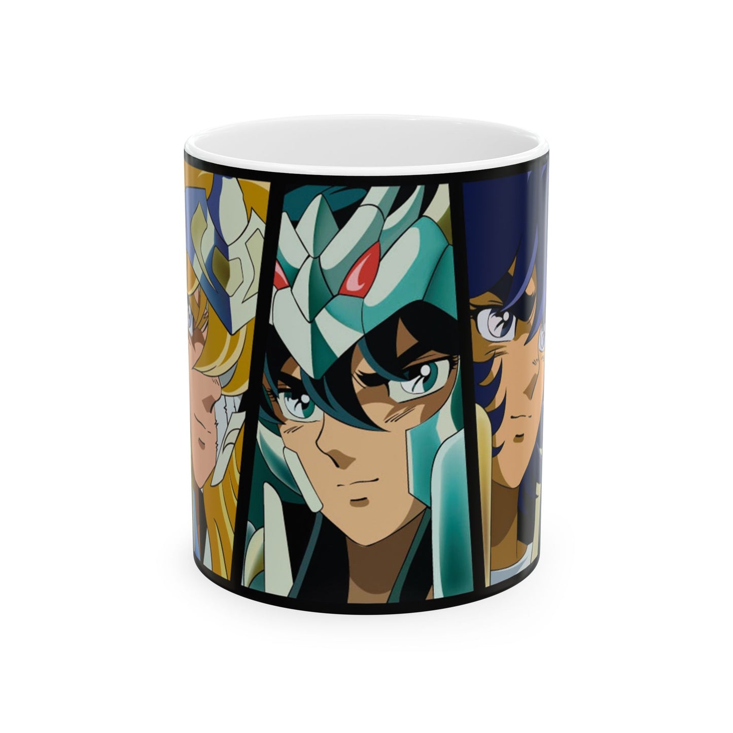 Anime Heroes Ceramic Mug | Armaduras Sagradas Perfect Mug for Fans - CreativeRino