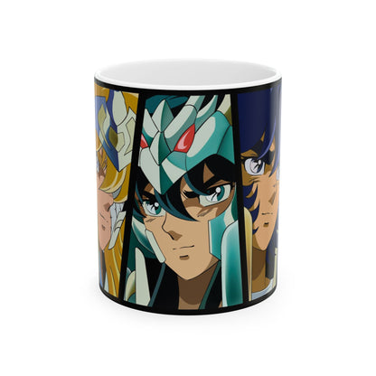 Anime Heroes Ceramic Mug | Armaduras Sagradas Perfect Mug for Fans - CreativeRino