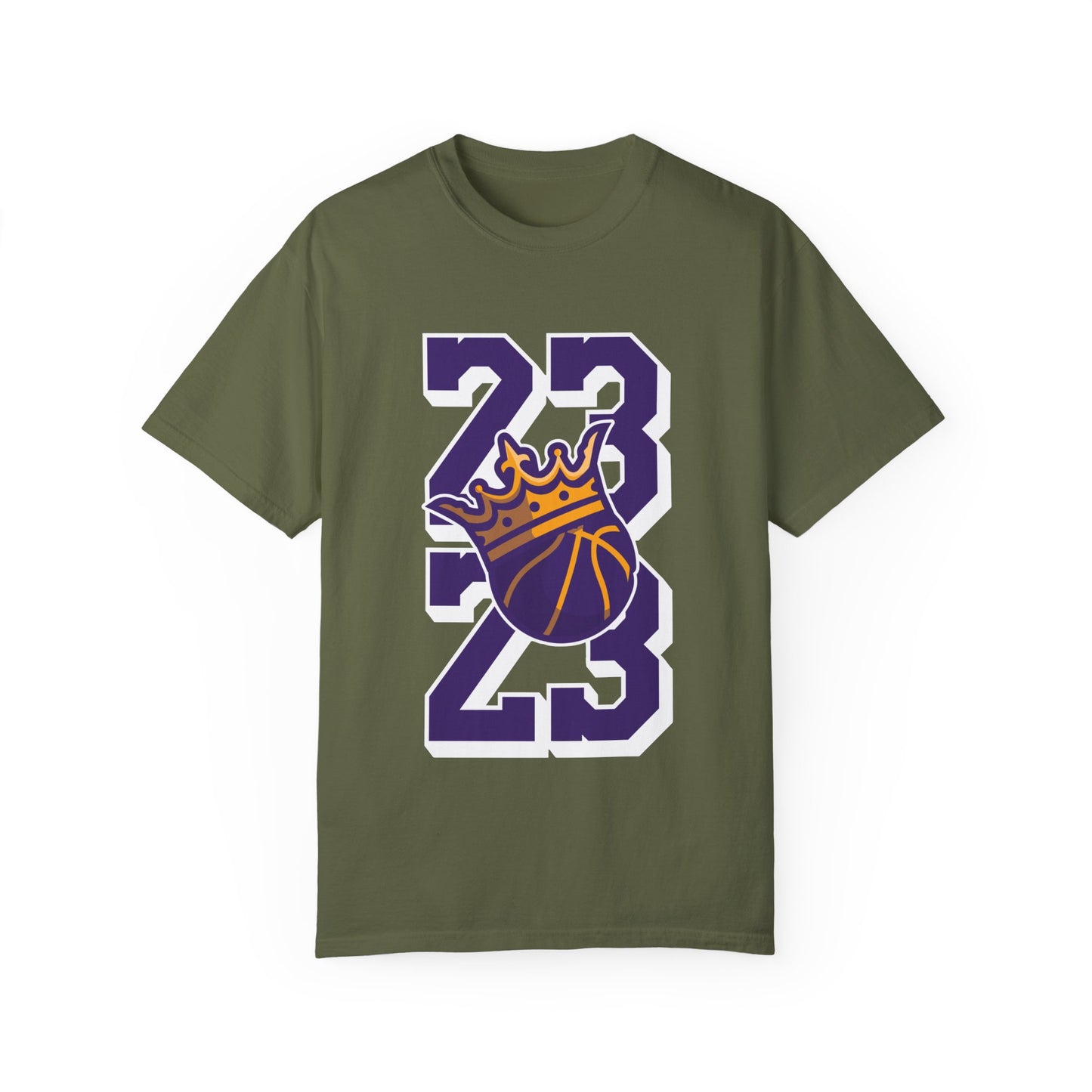 Lebron James King of the Court Unisex Garment-Dyed T-shirt - Basketball 23 Tee Design - CreativeRino